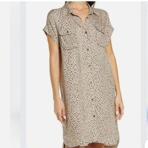 P.J.Salvage Pajama Shirt Dress Leopard Cheetah Print Buttons Short Sleeves 2X